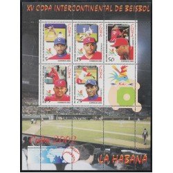 Cuba HB 178 2002 15 Años de la Copa de Baseball MNH Cuba HB 178 2002 15 Años de la Copa de Baseball MNH