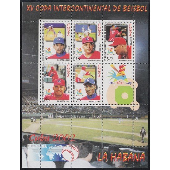 Cuba HB 178 2002 15 Años de la Copa de Baseball MNH Cuba HB 178 2002 15 Años de la Copa de Baseball MNH