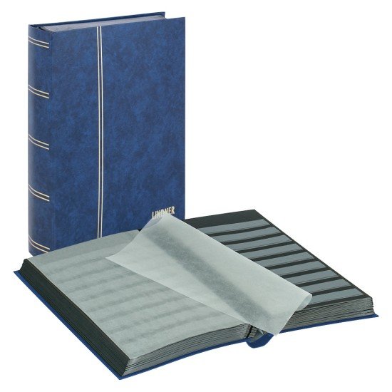 Lindner 1170-B Clasificador estándar 230 x 305 mm, 64 páginas negras, azul Lindner 1170-B Clasificador estándar 230 x 305 mm, 64 páginas negras, azul
