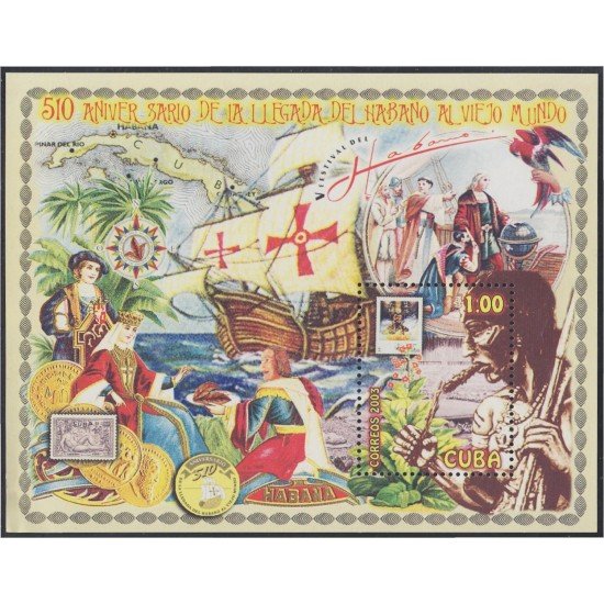 Cuba HB 183 2003 510 Años de la llegada del Tabaco a Cuba MNH Cuba HB 183 2003 510 Años de la llegada del Tabaco a Cuba MNH