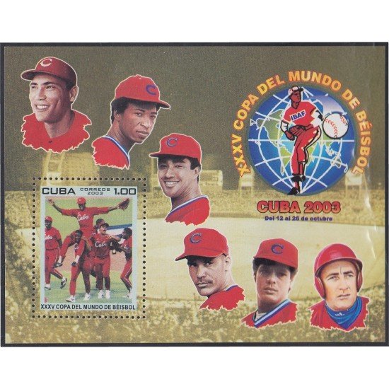 Cuba HB 186 2003 35 Copa del Mundo de Baseball MNH Cuba HB 186 2003 35 Copa del Mundo de Baseball MNH