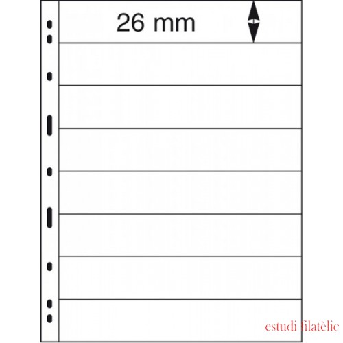 Lindner 078 Hojas UNIPLATE 26/197 mm 8 tiras en negro Lindner 078 Hojas UNIPLATE 26/197 mm 8 tiras en negro