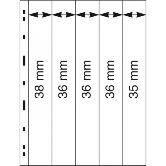 Lindner 085 Hojas UNIPLATE 276/38/36/35 mm 5 tiras Transparentes Lindner 085 Hojas UNIPLATE 276/38/36/35 mm 5 tiras Transparentes
