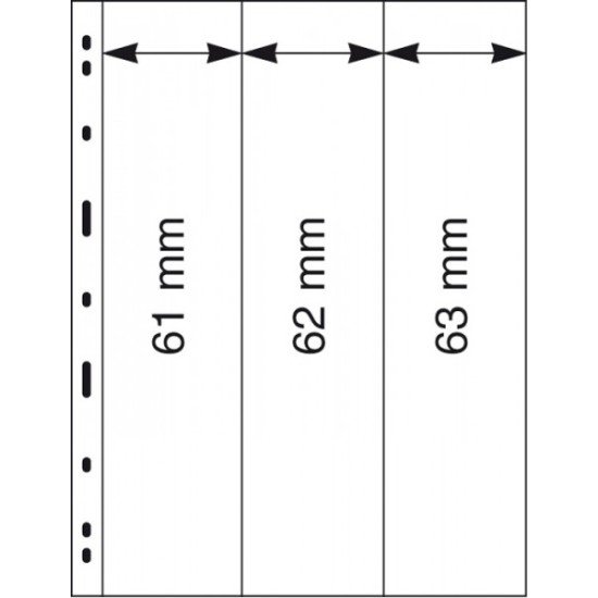 Lindner 083 Hojas UNIPLATE 276/61/62/63 mm 3 tiras Transparentes Lindner 083 Hojas UNIPLATE 276/61/62/63 mm 3 tiras Transparentes