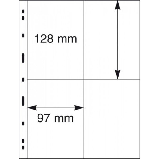 Lindner 099 Hojas UNIPLATE 97/128 mm 4 bolsillos Transparentes Lindner 099 Hojas UNIPLATE 97/128 mm 4 bolsillos Transparentes