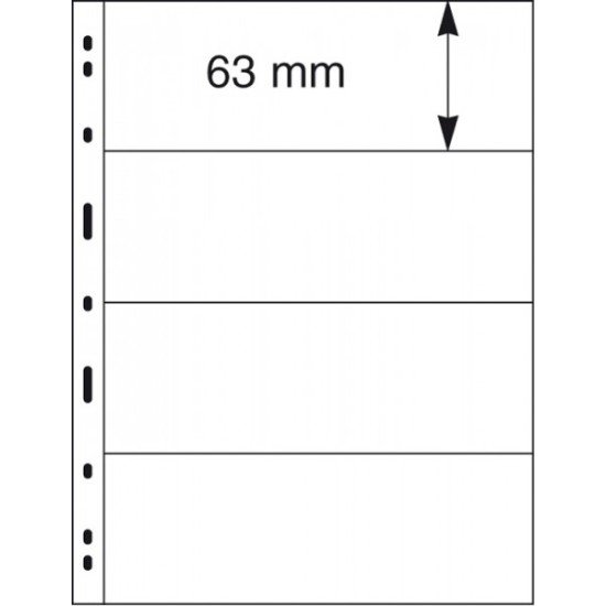 Lindner 094 Hojas UNIPLATE 63/197 mm 4 tiras Transparentes Lindner 094 Hojas UNIPLATE 63/197 mm 4 tiras Transparentes