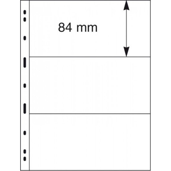 Lindner 093 Hojas UNIPLATE 84/197 mm 3 tiras Transparentes