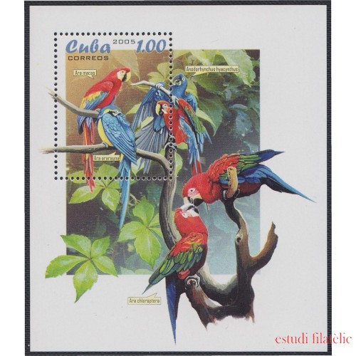 Cuba HB 198 2005 Fauna pájaros. Periquitos MNH