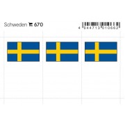 Lindner 670 Suecia Etiquetas adhesivas 24 x 38 mm pqte 6 