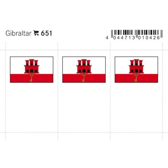 Lindner 651 Gibraltar Etiquetas adhesivas 24 x 38 mm pqte 6 Lindner 651 Gibraltar Etiquetas adhesivas 24 x 38 mm pqte 6