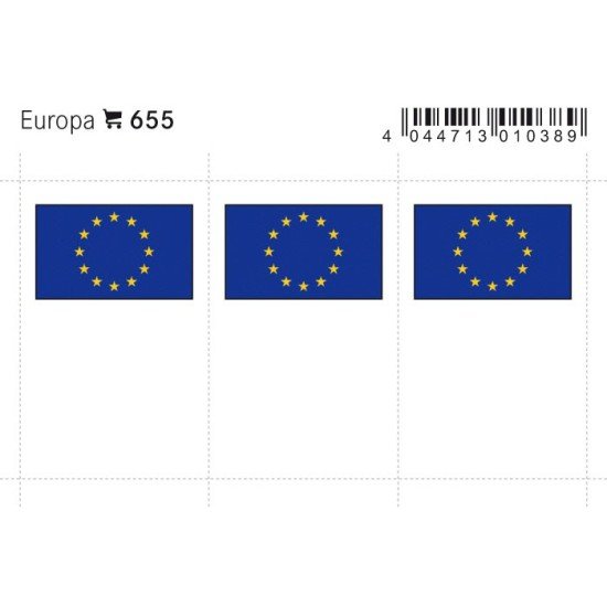Lindner 655 Europa Etiquetas adhesivas 24 x 38 mm pqte 6 Lindner 655 Europa Etiquetas adhesivas 24 x 38 mm pqte 6