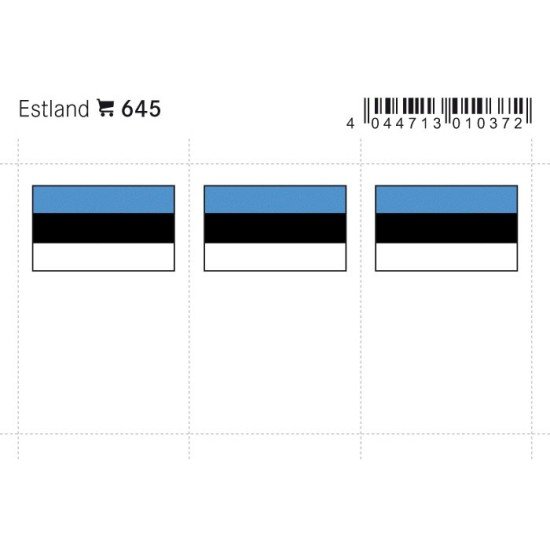 Lindner 645 Estonia Etiquetas adhesivas 24 x 38 mm pqte 6 Lindner 645 Estonia Etiquetas adhesivas 24 x 38 mm pqte 6