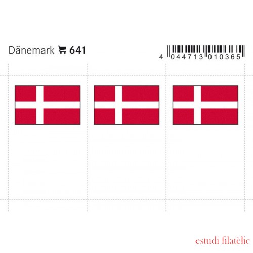 Lindner 641 Dinamarca Etiquetas adhesivas 24 x 38 mm pqte 6 