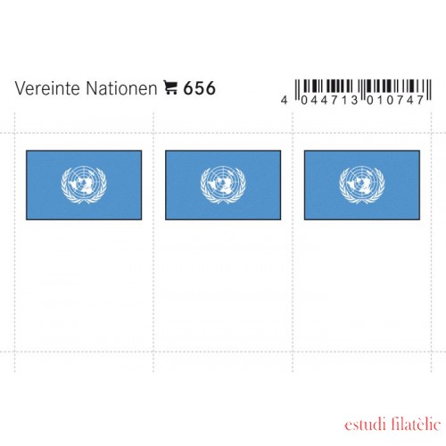 Lindner 656 Naciones Unidas Etiquetas adhesivas 24 x 38 mm pqte 6 