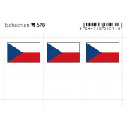Lindner 678 República Checa Etiquetas adhesivas 24 x 38 mm pqte 6 