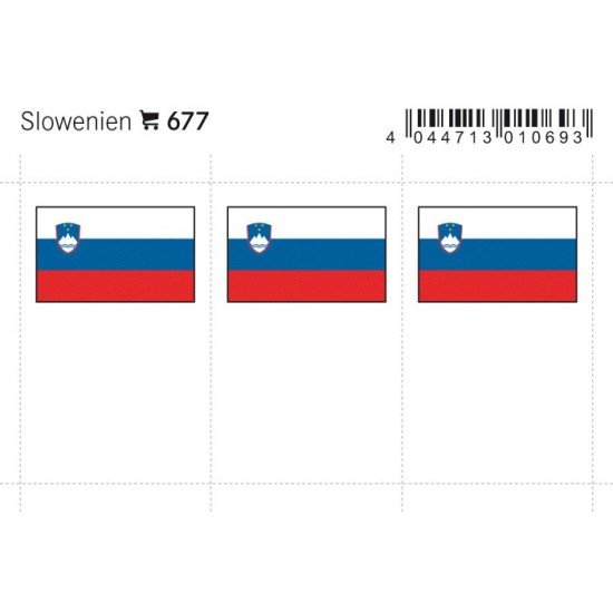 Lindner 677 Eslovenia Etiquetas adhesivas 24 x 38 mm pqte 6 Lindner 677 Eslovenia Etiquetas adhesivas 24 x 38 mm pqte 6