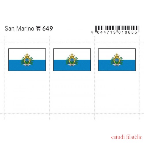 Lindner 649 San Marino Etiquetas adhesivas 24 x 38 mm pqte 6 