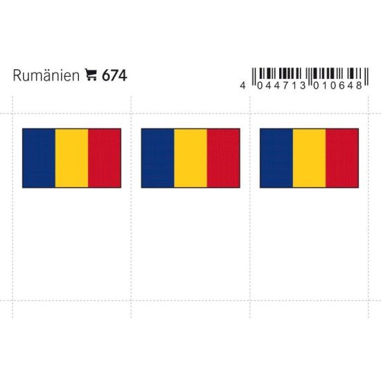 Lindner 674 Rumanía Etiquetas adhesivas 24 x 38 mm pqte 6
