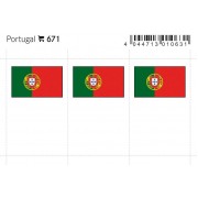 Lindner 671 Portugal Etiquetas adhesivas 24 x 38 mm pqte 6 