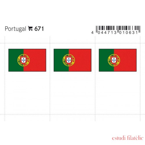 Lindner 671 Portugal Etiquetas adhesivas 24 x 38 mm pqte 6 