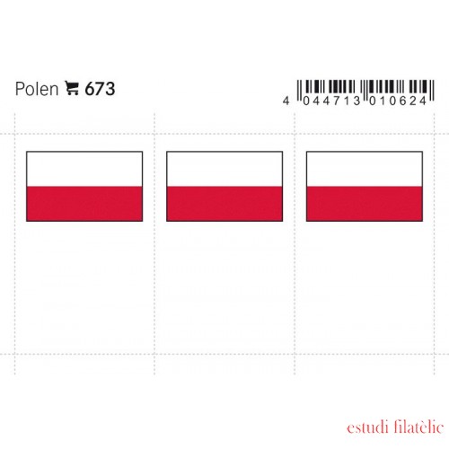 Lindner 673 Polonia Etiquetas adhesivas 24 x 38 mm pqte 6 Lindner 673 Polonia Etiquetas adhesivas 24 x 38 mm pqte 6