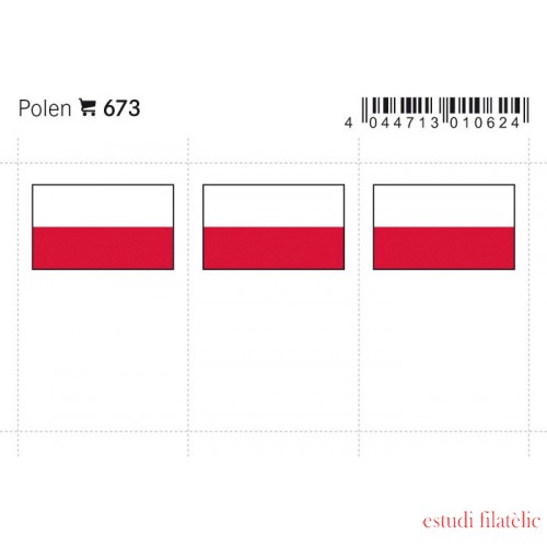 Lindner 673 Polonia Etiquetas adhesivas 24 x 38 mm pqte 6 