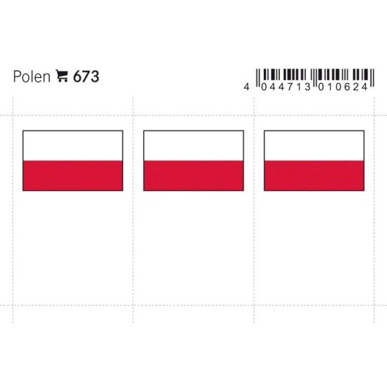 Lindner 673 Polonia Etiquetas adhesivas 24 x 38 mm pqte 6 Lindner 673 Polonia Etiquetas adhesivas 24 x 38 mm pqte 6