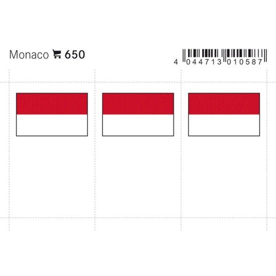 Lindner 650 Mónaco Etiquetas adhesivas 24 x 38 mm pqte 6 Lindner 650 Mónaco Etiquetas adhesivas 24 x 38 mm pqte 6