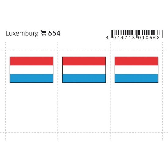 Lindner 654 Luxemburgo Etiquetas adhesivas 24 x 38 mm pqte 6 Lindner 654 Luxemburgo Etiquetas adhesivas 24 x 38 mm pqte 6