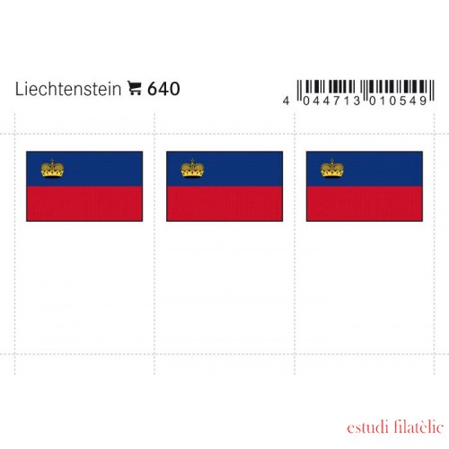 Lindner 640 Liechtenstein Etiquetas adhesivas 24 x 38 mm pqte 6 