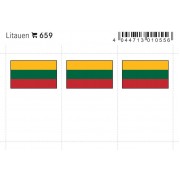 Lindner 659 Lituania Etiquetas adhesivas 24 x 38 mm pqte 6 