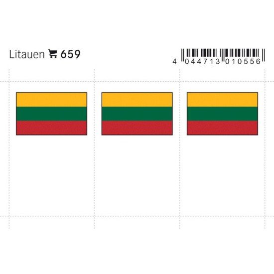 Lindner 659 Lituania Etiquetas adhesivas 24 x 38 mm pqte 6 Lindner 659 Lituania Etiquetas adhesivas 24 x 38 mm pqte 6