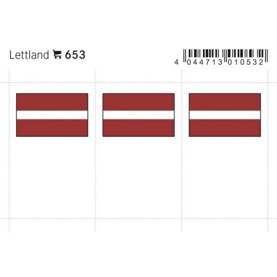 Lindner 653 Letonia Etiquetas adhesivas 24 x 38 mm pqte 6 Lindner 653 Letonia Etiquetas adhesivas 24 x 38 mm pqte 6