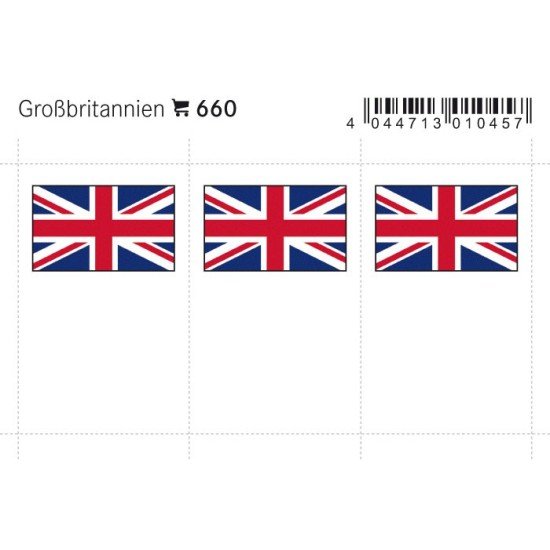 Lindner 660 Gran Bretaña Etiquetas adhesivas 24 x 38 mm pqte 6 Lindner 660 Gran Bretaña Etiquetas adhesivas 24 x 38 mm pqte 6