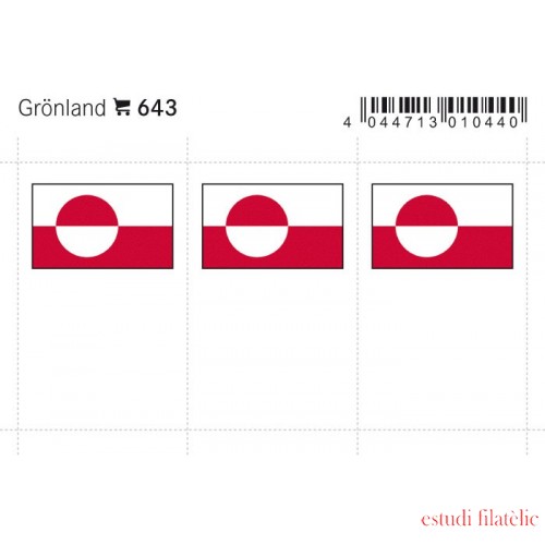 Lindner 643 Groenlandia Etiquetas adhesivas 24 x 38 mm pqte 6 