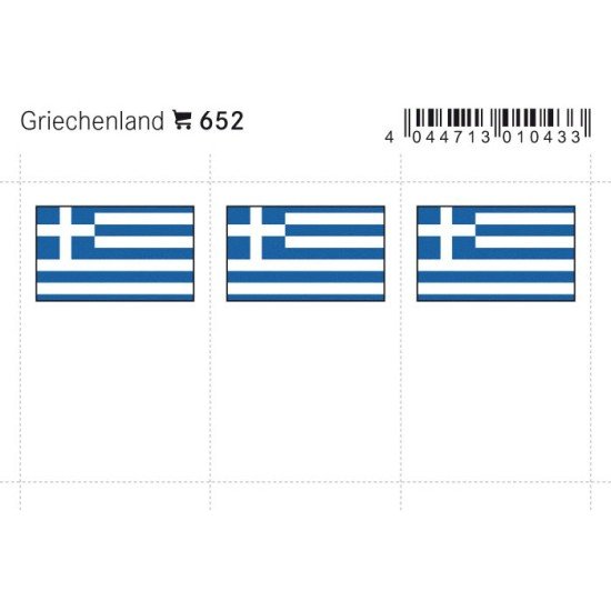 Lindner 652 Grecia Etiquetas adhesivas 24 x 38 mm pqte 6 Lindner 652 Grecia Etiquetas adhesivas 24 x 38 mm pqte 6