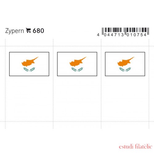 Lindner 680 Chipre Etiquetas adhesivas 24 x 38 mm pqte 6 Lindner 680 Chipre Etiquetas adhesivas 24 x 38 mm pqte 6
