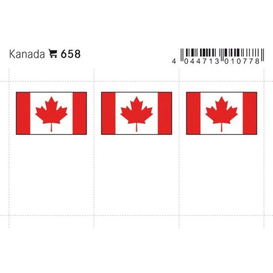 Lindner 658 Canadá Etiquetas adhesivas 24 x 38 mm pqte 6 Lindner 658 Canadá Etiquetas adhesivas 24 x 38 mm pqte 6