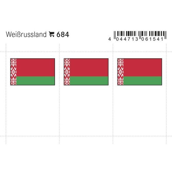 Lindner 684 Belarús Etiquetas adhesivas 24 x 38 mm pqte 6 Lindner 684 Belarús Etiquetas adhesivas 24 x 38 mm pqte 6