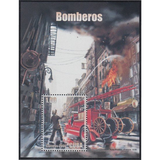 Cuba HB 217 2006 Coches de Bomberos MNH Cuba HB 217 2006 Coches de Bomberos MNH