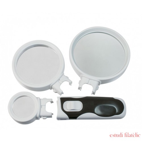 Lindner S7133 Lupa con iluminación LED con 3 accesorios de lentes Lindner S7133 Lupa con iluminación LED con 3 accesorios de lentes