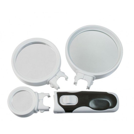 Lindner S7133 Lupa con iluminación LED con 3 accesorios de lentes Lindner S7133 Lupa con iluminación LED con 3 accesorios de lentes