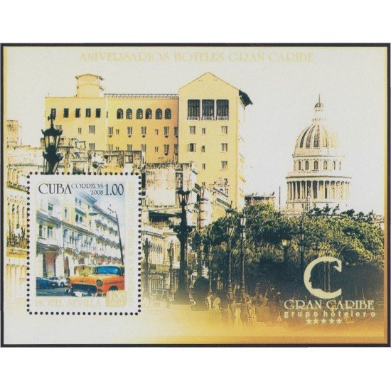Cuba HB 238 2008 50 Años del grupo Hotelero Gran Caribe MNH