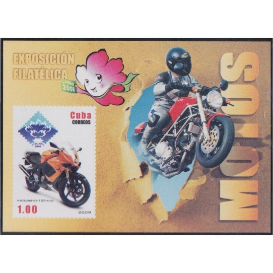 Cuba HB 257 2009 Exposición Filatélica. Motos MNH