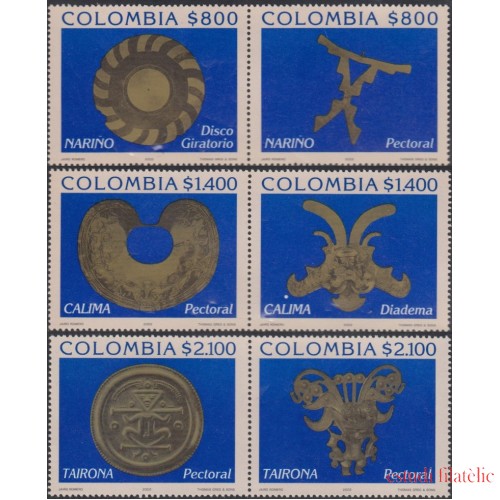Colombia 1168/1173 2002 Arte Precolombino. Orfebreria MNH