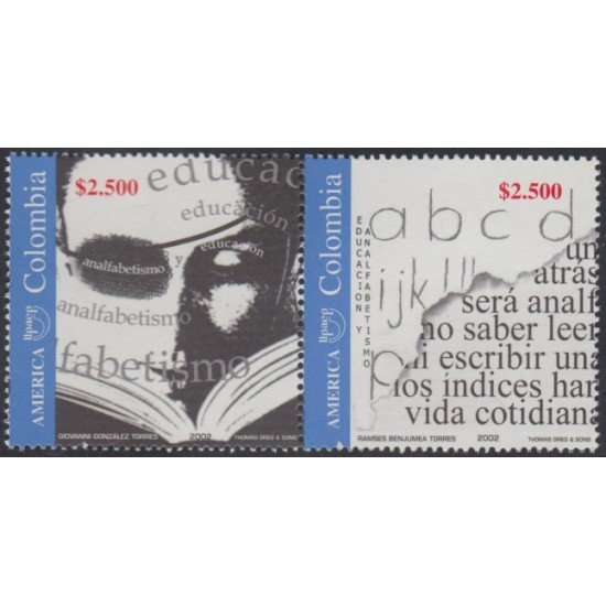 Colombia 1178/1179 2002 América UPAEP. Alfabetización MNH