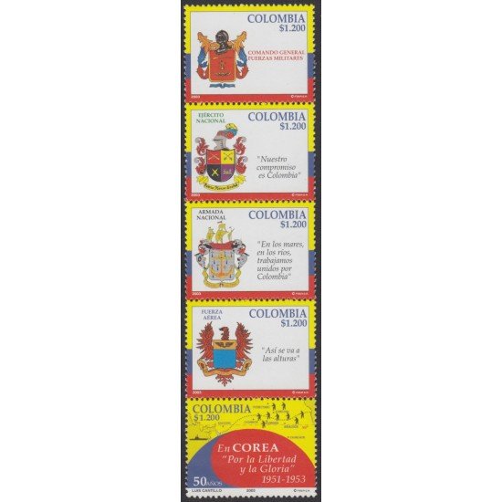 Colombia 1242/1246 2003 Fuerzas armadas Colombianas MNH Colombia 1242/1246 2003 Fuerzas armadas Colombianas MNH