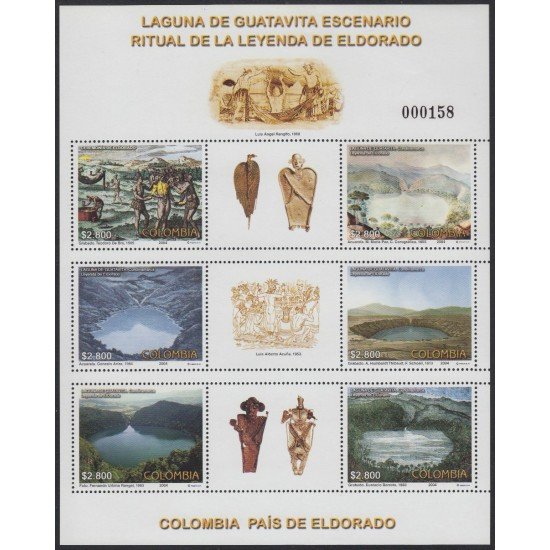 Colombia 1269/1274 2004 La Laguna de Guatavita. Rutual de la Leyenda de Eldorado MNH