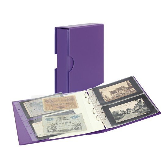 Lindner S3542BN-13  Álbum PUBLICA M COLOR con 10 páginas a doble cara en 2 diseños diferentes, Violeta
