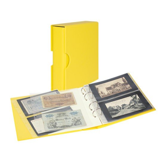 Lindner S3542BN-9 Álbum PUBLICA M COLOR con 10 páginas a doble cara en 2 diseños diferentes, Amarillo Lindner S3542BN-9 Álbum PUBLICA M COLOR con 10 páginas a doble cara en 2 diseños diferentes, Amarillo